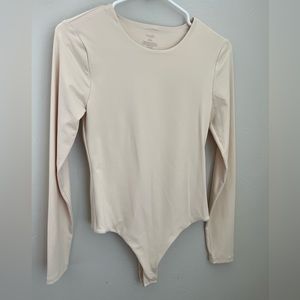 Nuuds long sleeve crew neck bodysuit bone